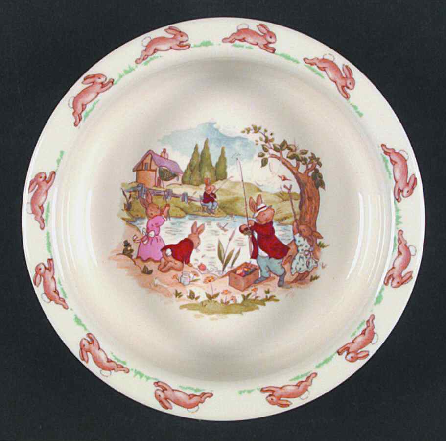 Bunnykins (Albion Shape) 6" Round Baby Plate by Royal Doulton-1