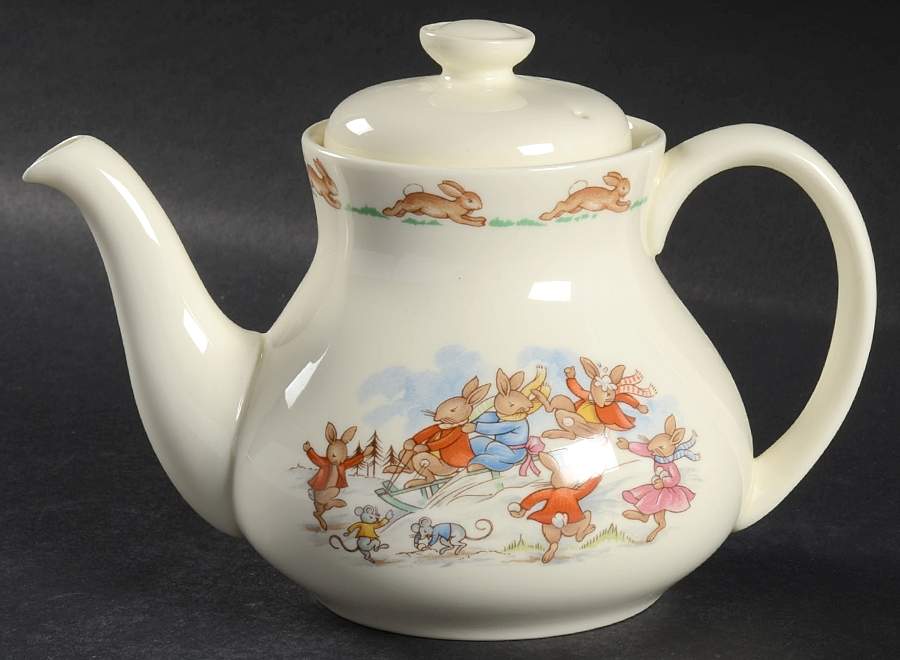 Bunnykins (Albion Shape) Mini Teapot & Lid by Royal Doulton-1