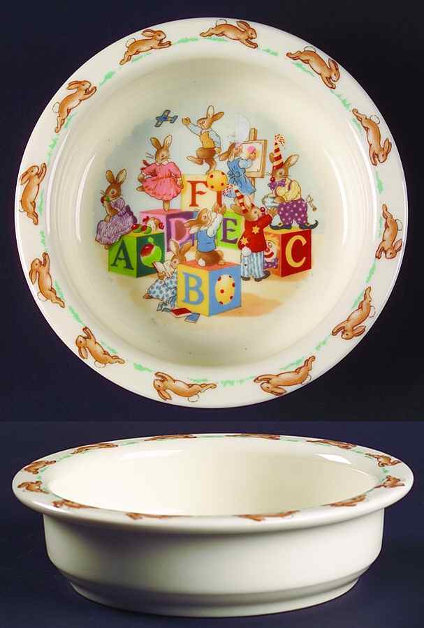 Bunnykins (Albion Shape) 6" Round Baby Plate by Royal Doulton-1