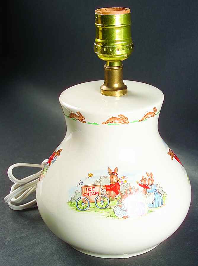Bunnykins (Albion Shape) 13" Electric Lamp No Shade by Royal Doulton-1