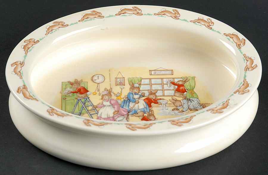 Bunnykins (Albion Shape) 8" Oval Baby Plate by Royal Doulton-1