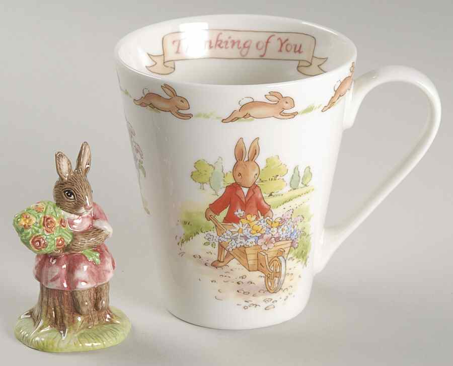 Bunnykins (Albion Shape) (Thinking of You) Mug & Figurine Set by Royal Doulton-1