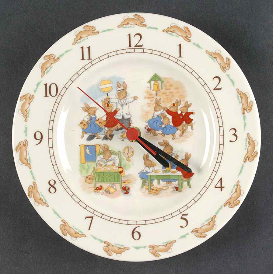 Bunnykins (Albion Shape) Teaching Clock Plate by Royal Doulton-1