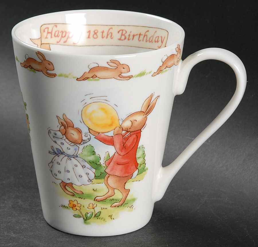 Bunnykins (Albion Shape) Happy 18th Birthday Mug by Royal Doulton-1