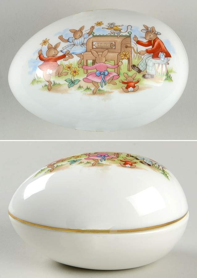 Bunnykins (Albion Shape) Large Egg Box & Lid by Royal Doulton-1