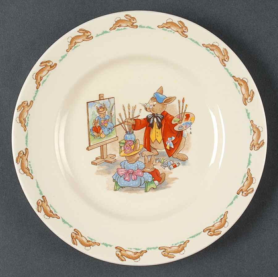 Bunnykins (Albion Shape) Dessert/Pie Plate by Royal Doulton-1