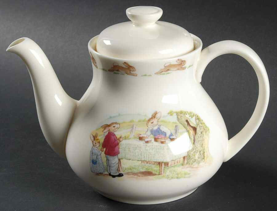 Bunnykins (Albion Shape) Mini Teapot & Lid by Royal Doulton-1