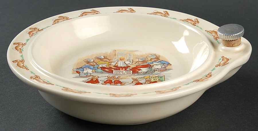 Bunnykins (Albion Shape) Plate-Hot Water/No Cover by Royal Doulton-1