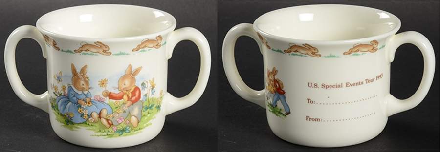 Bunnykins (Albion Shape) 1993 Special Events Commemorative 2 Hdl Hug a Mug by Royal Doulton-1