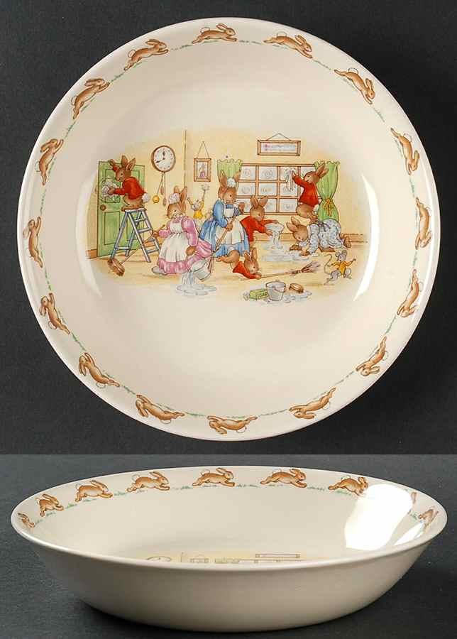 Bunnykins (Albion Shape) Coupe Soup/Porridge Bowl by Royal Doulton-1