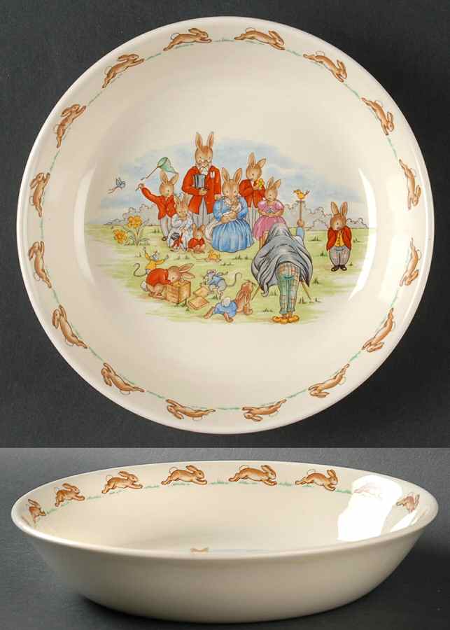 Bunnykins (Albion Shape) Coupe Soup/Porridge Bowl by Royal Doulton-1