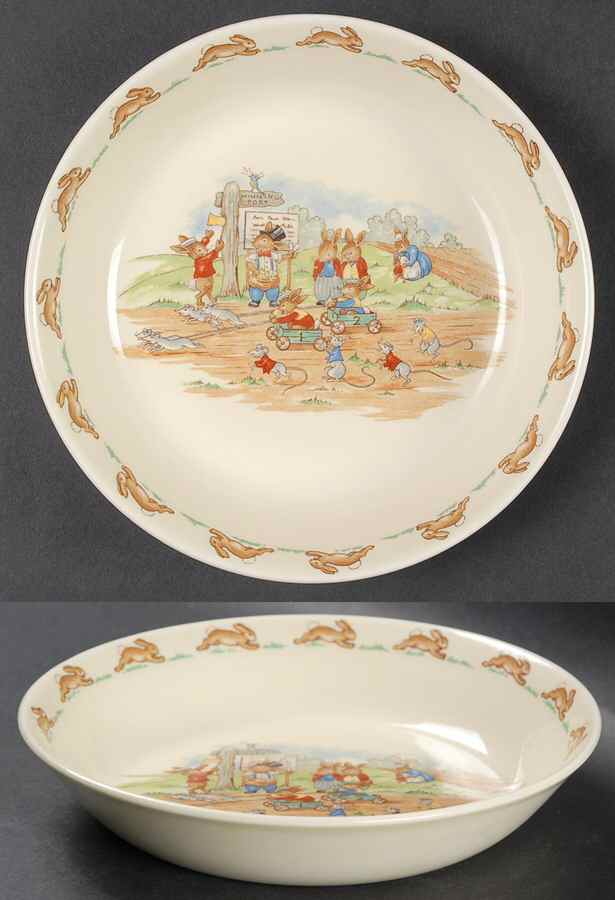 Bunnykins (Albion Shape) Coupe Soup/Porridge Bowl by Royal Doulton-1