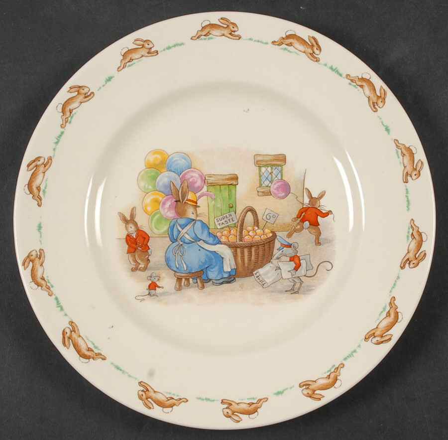 Bunnykins (Albion Shape) Dessert/Pie Plate by Royal Doulton-1