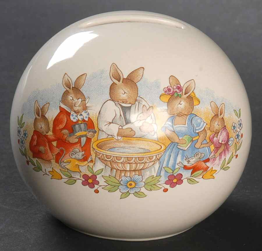 Bunnykins (Albion Shape) Christening Bank by Royal Doulton-1