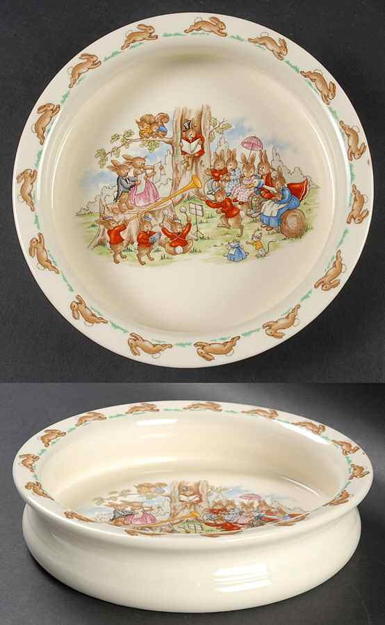 Bunnykins (Albion Shape) 7" Round Baby Plate by Royal Doulton-1