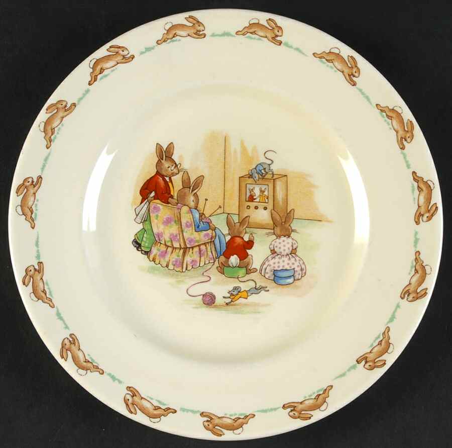 Bunnykins (Albion Shape) Dessert/Pie Plate by Royal Doulton-1