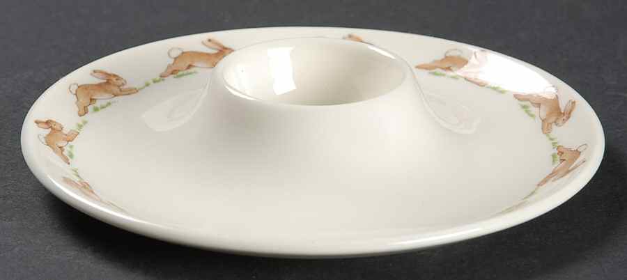 Bunnykins (Albion Shape) Egg Cup with Attached Underplate by Royal Doulton-1
