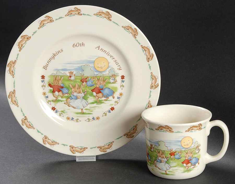 Bunnykins (Albion Shape) (2 Piece) Anniversary Child's Set by Royal Doulton-1
