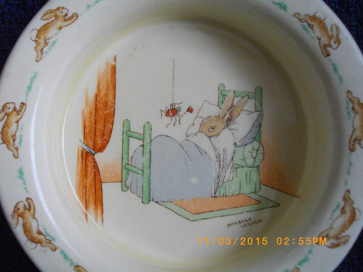 Bunnykins (Albion Shape) 6" Round Baby Plate by Royal Doulton-1
