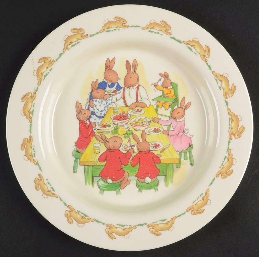 Bunnykins (Albion Shape) Melamine Baby Plate by Royal Doulton-1