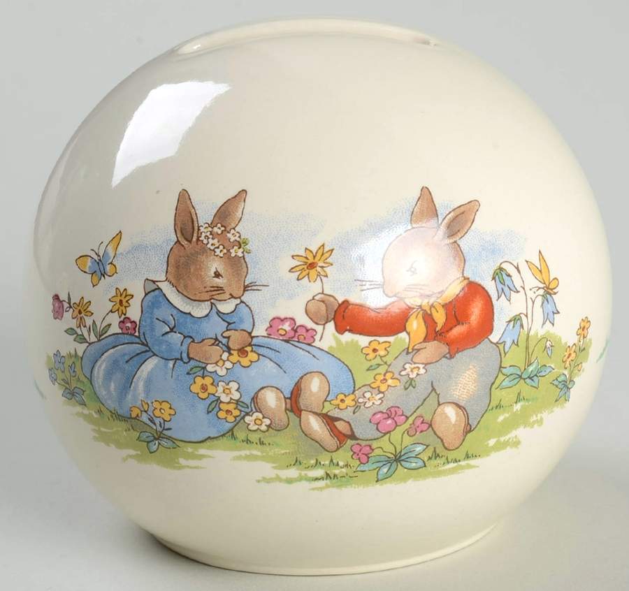 Bunnykins (Albion Shape) Royal Commemorative Bank (Andrew & Sarah 1986) by Royal Doulton-1