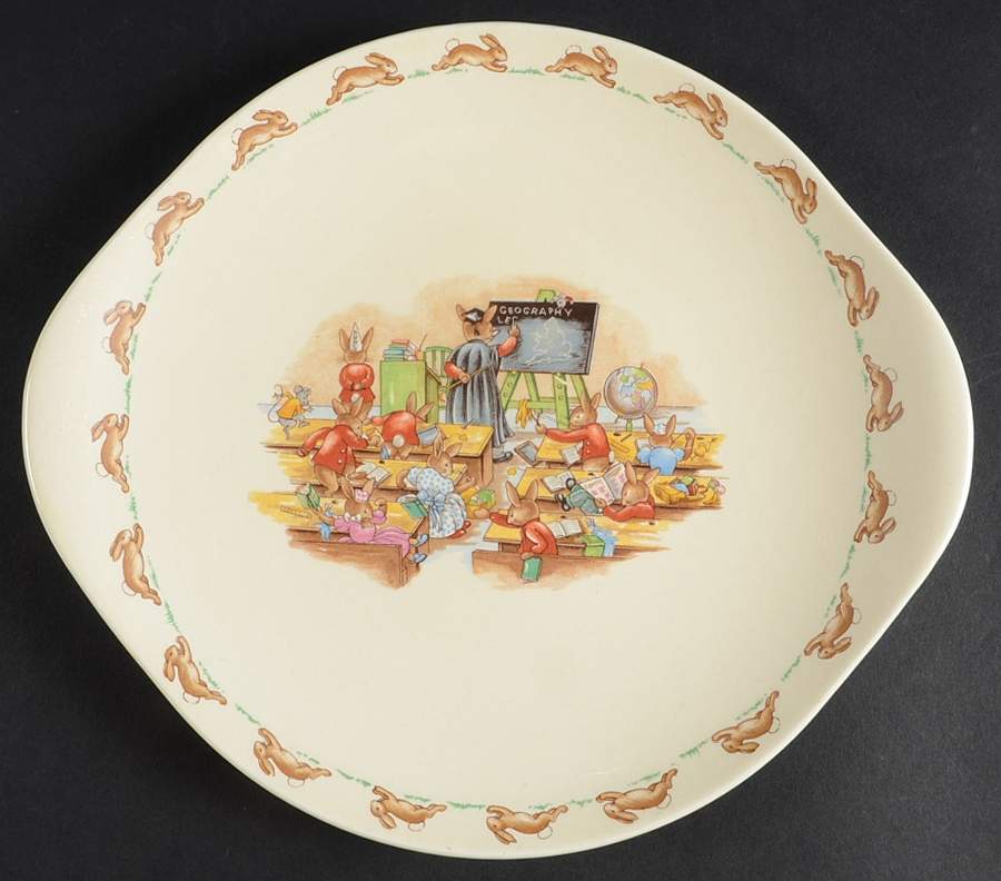 Bunnykins (Albion Shape) Handled Cake Plate by Royal Doulton-1