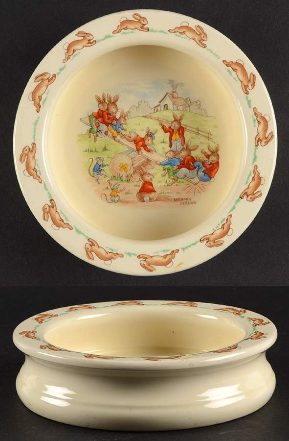 Bunnykins (Albion Shape) 6" Round Baby Plate by Royal Doulton-1