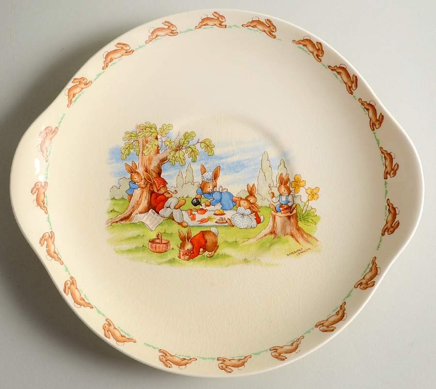 Bunnykins (Albion Shape) Plate-Cake/Handled by Royal Doulton-1