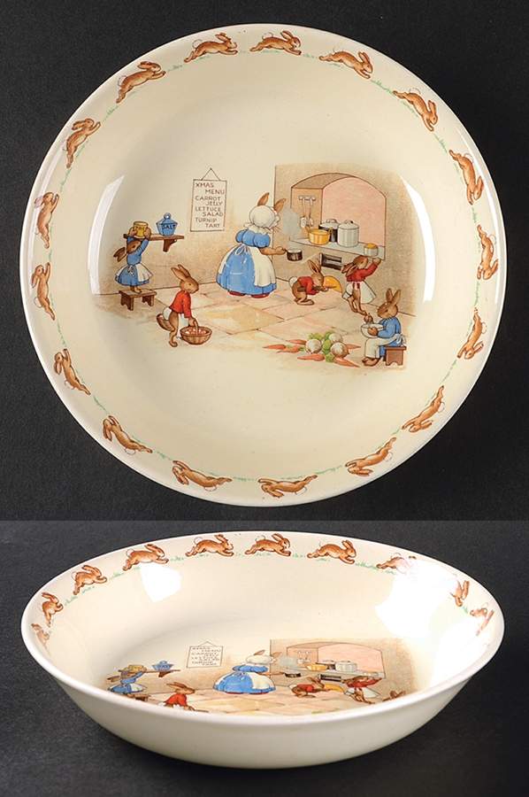 Bunnykins (Albion Shape) Coupe Soup/Porridge Bowl by Royal Doulton-1