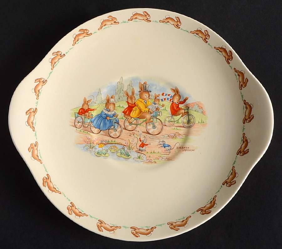 Bunnykins (Albion Shape) Handled Cake Plate by Royal Doulton-1