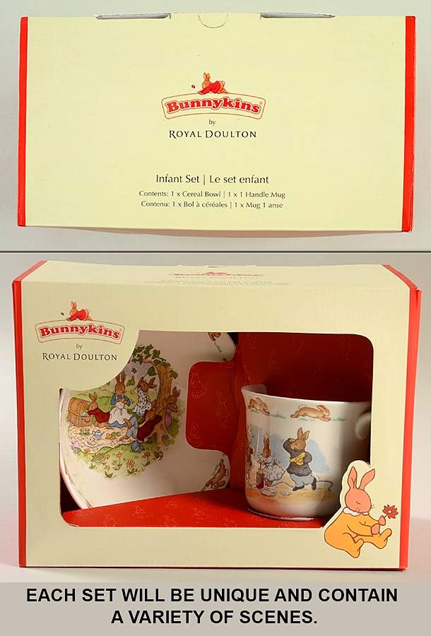 Bunnykins (Albion Shape) (2 Piece) Infant Set by Royal Doulton-1