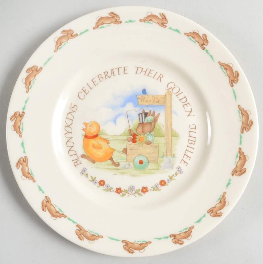 Bunnykins (Albion Shape) Golden Jubilee Salad Plate by Royal Doulton-1