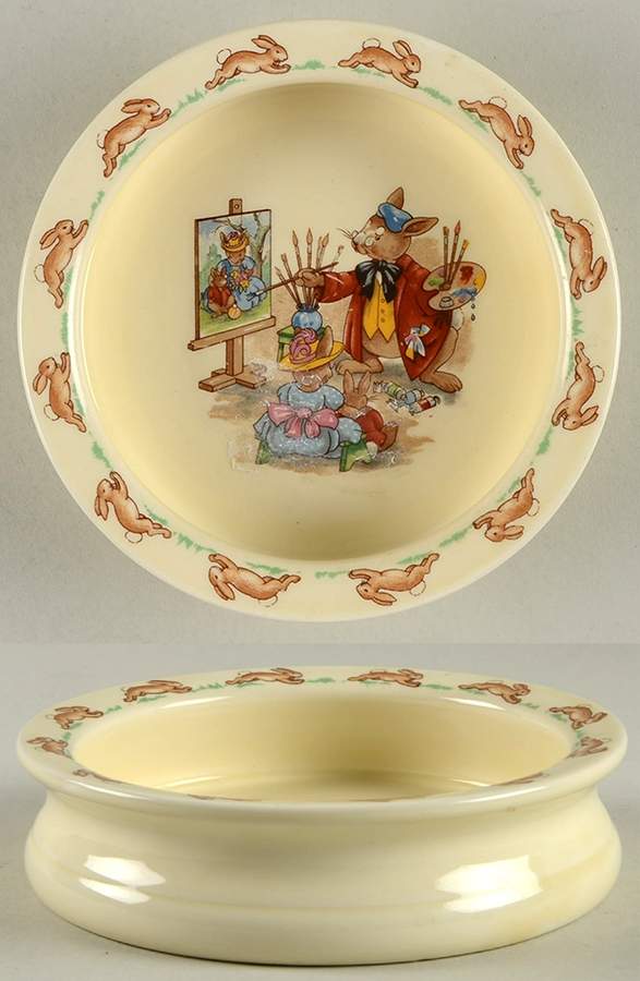 Bunnykins (Albion Shape) 6" Round Baby Plate by Royal Doulton-1