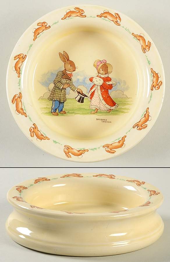 Bunnykins (Albion Shape) 6" Round Baby Plate by Royal Doulton-1