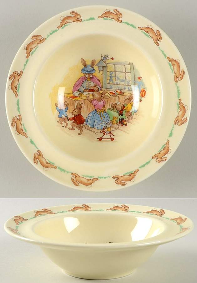 Bunnykins (Albion Shape) Rim Fruit/Dessert (Sauce) Bowl by Royal Doulton-1