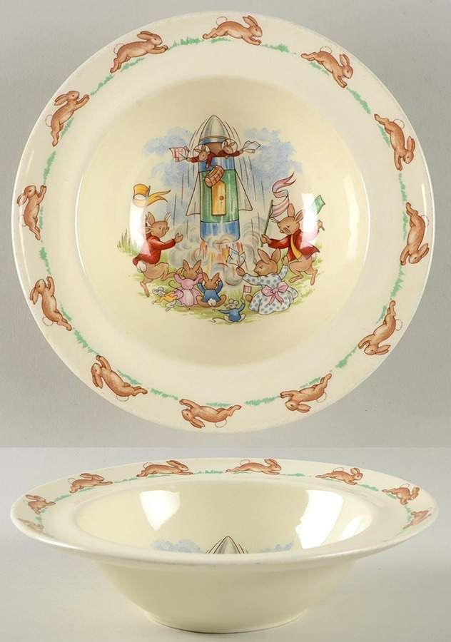 Bunnykins (Albion Shape) Rim Fruit/Dessert (Sauce) Bowl by Royal Doulton-1