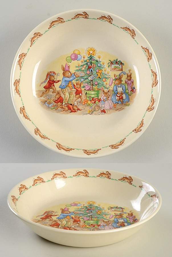 Bunnykins (Albion Shape) Coupe Soup/Porridge Bowl by Royal Doulton-1