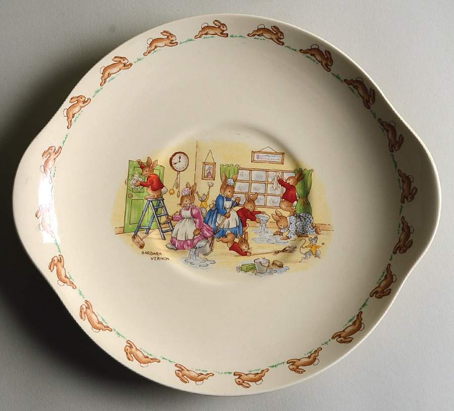 Bunnykins (Albion Shape) Handled Cake Plate by Royal Doulton-1
