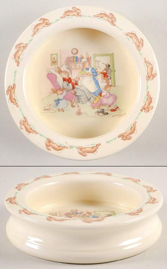 Bunnykins (Albion Shape) 6" Round Baby Plate by Royal Doulton-1
