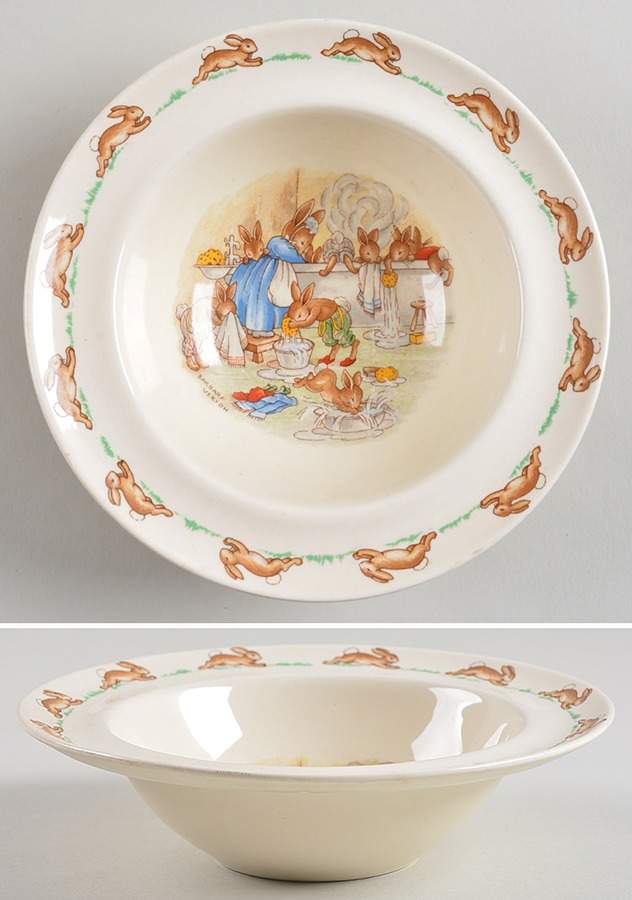 Bunnykins (Albion Shape) Rim Fruit/Dessert (Sauce) Bowl by Royal Doulton-1