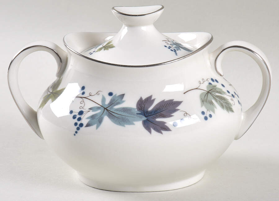 Burgundy Sugar Bowl & Lid by Royal Doulton-1