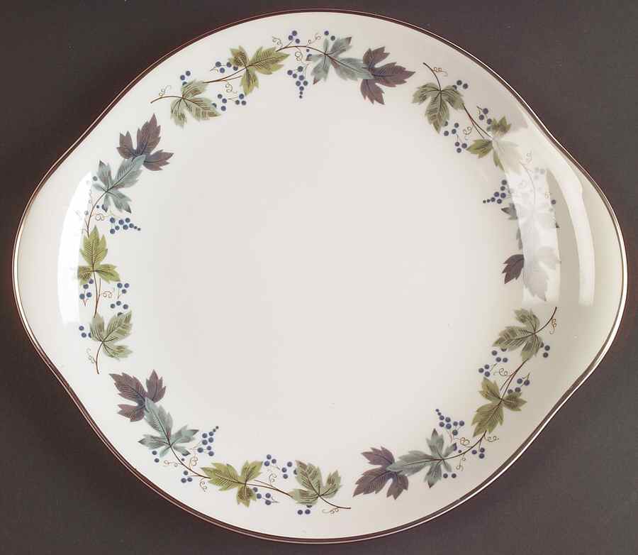 Burgundy Handled Cake Plate by Royal Doulton-1