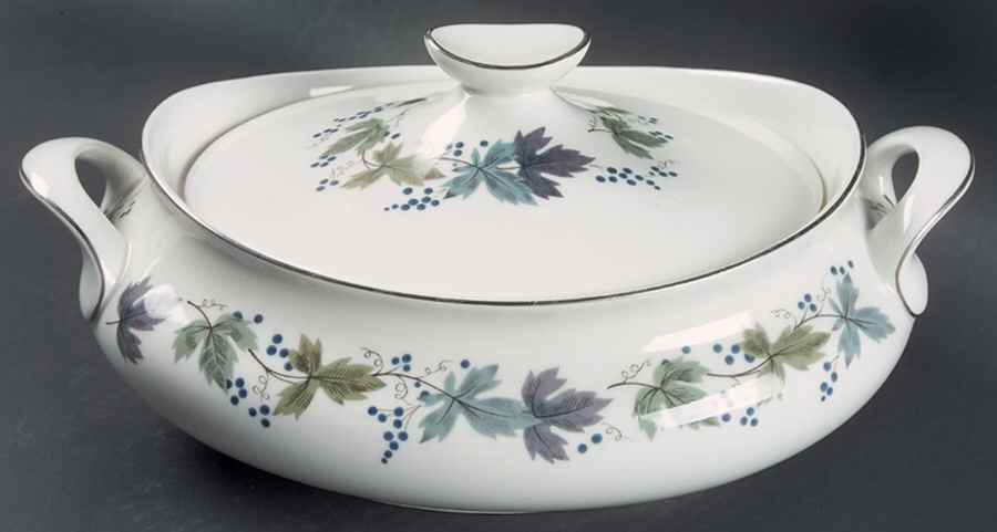 Burgundy Oval Covered Vegetable by Royal Doulton-1