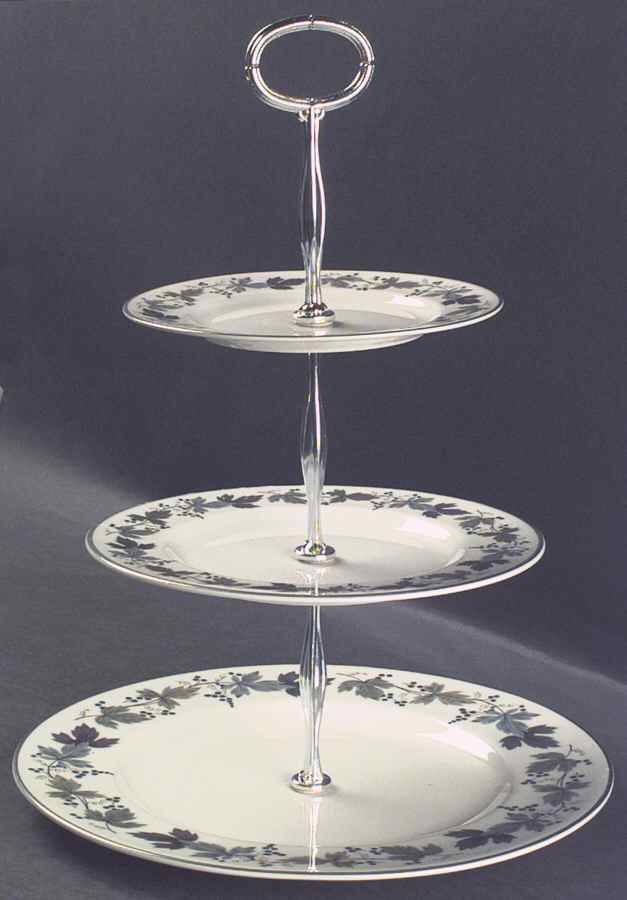 Burgundy 13 7/8"-14 1/4" 3-Tiered Serving Tray(DP,SP,BB) HC by Royal Doulton-1