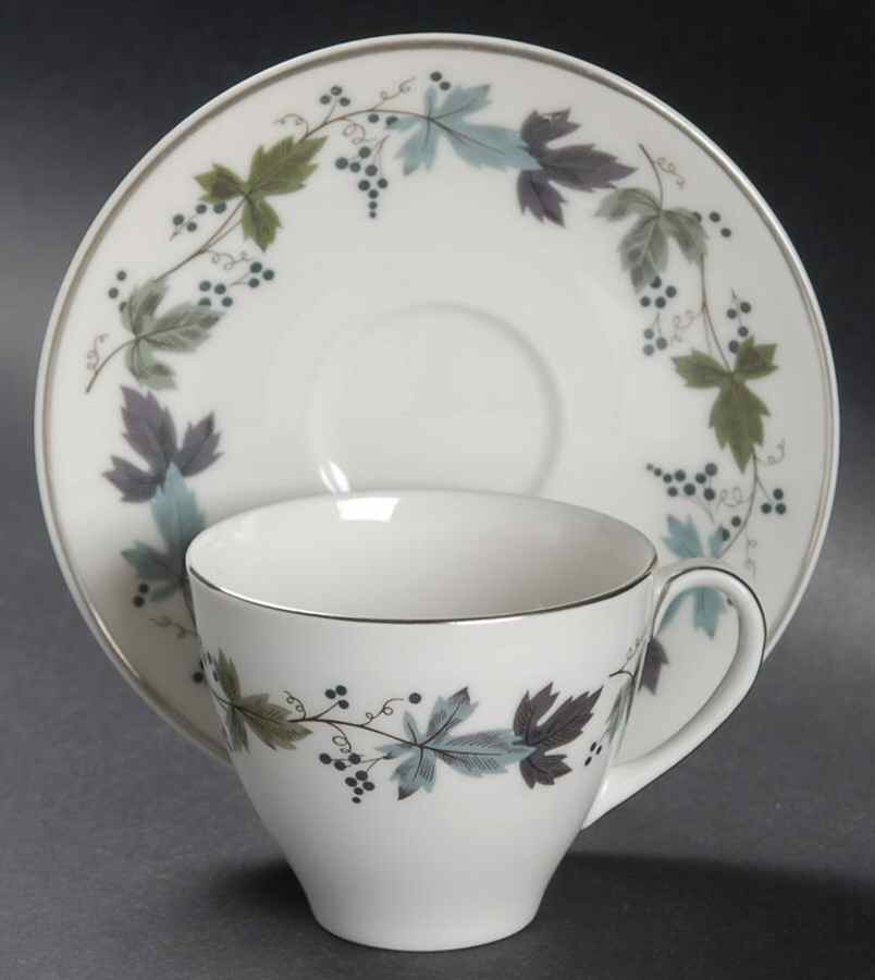 Burgundy Flat Demitasse Cup & Saucer Set by Royal Doulton-1