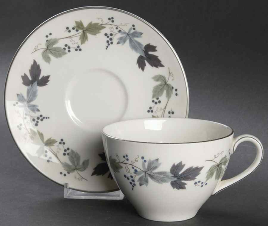 Burgundy Flat Cup & Saucer Set by Royal Doulton-1