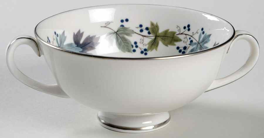 Burgundy Footed Cream Soup Bowl by Royal Doulton-1