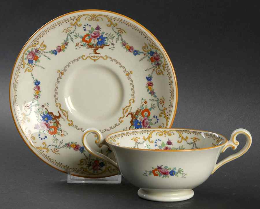 The Burlington Footed Cream Soup Bowl & Saucer Set by Royal Doulton-1