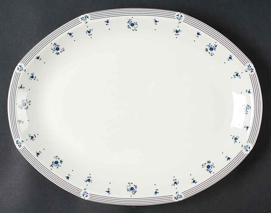 Calico Blue 13" Oval Serving Platter by Royal Doulton-1