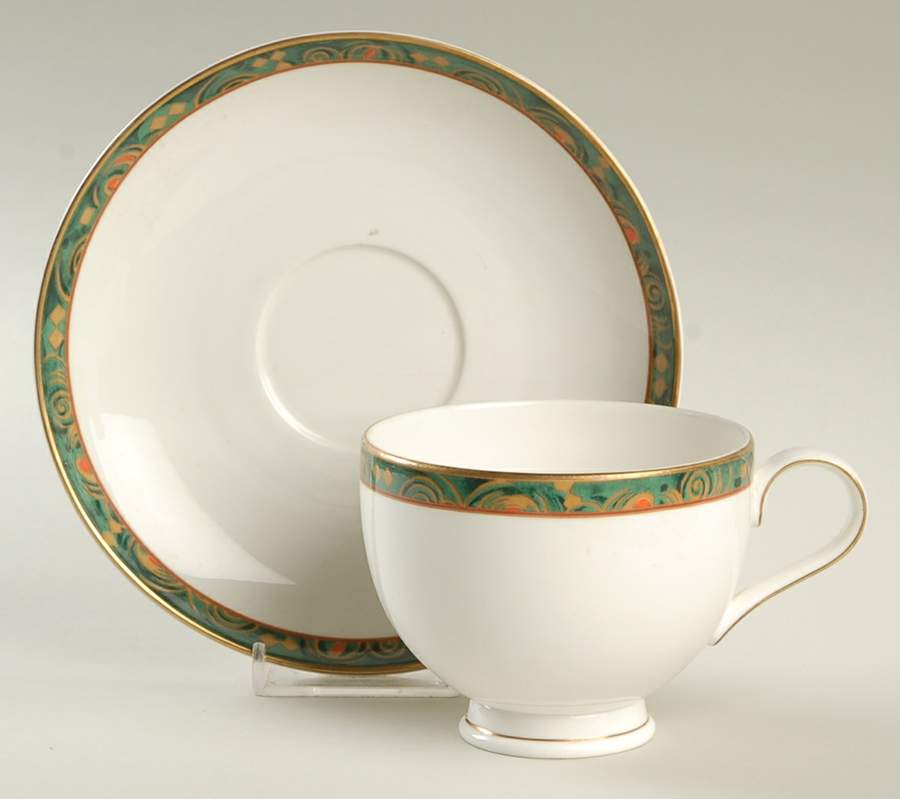 Cairo Footed Cup & Saucer Set by Royal Doulton-1